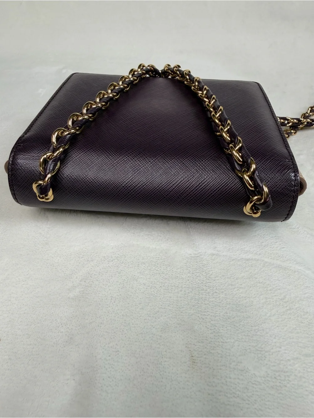 Salvatore Farragamo Leather Ginny Mini Vara Purple Crossbody Bag